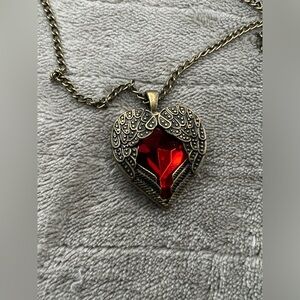 Red Heart Angel Necklace